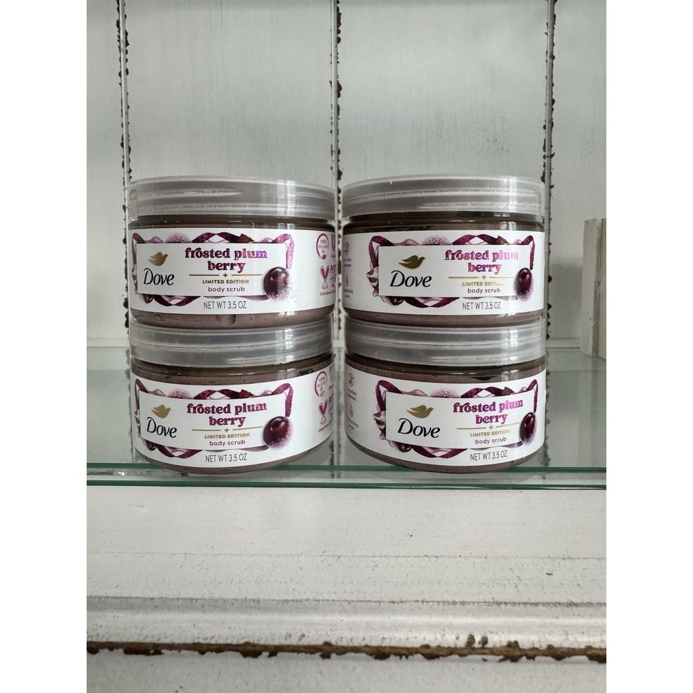 Dove Frosted Plum Berry Body Scrub‎ 3.5 oz Limited Edition Travel Size Set of 4
